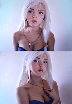 kamikame-cosplay:    Kida from Atlantis  Tyrande from World Of Warcraft    Morgana makeup  from League of Legends       VI makeup from League of Legends Jinx makeup  from League of Legends  Sona makeup  from League of Legends  Make-up by Andrasta