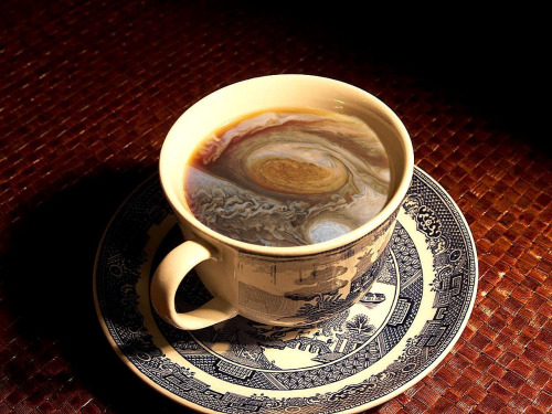 danielprace:I got bored and photo-shopped jupiter into a coffee mug.