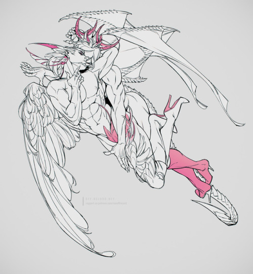 Normally I wouldn&rsquo;t dare to ink a complex linework digitally. A bigger and 4k display ( an