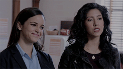 ohperalta:brooklyn 99: [2/4] friendships • rosa and amy, we work at a police force full of dudes. we