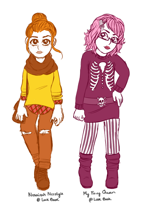 I started doodling ladies from lookbook as practicealso added their social media stuff for creds and
