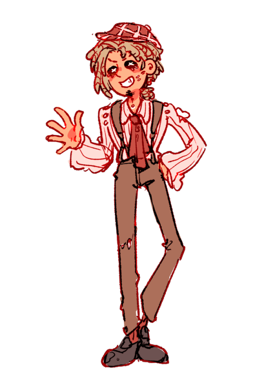 I made an Identity V OC/Persona bc i can LOL here he be!! Info below-\ ((feel free to drop an ask if