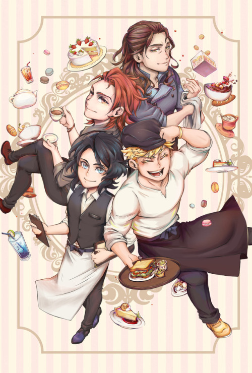 Been working on this for a bit, but I finally finished my Granblue Cafe art I have been nit picking 