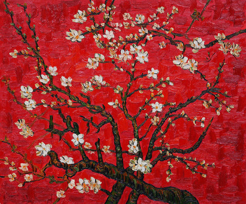 Branches of an Almond Tree in Blossom (Interpretation in Red), 1890, by Vincent van Gogh 