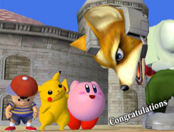 essemkato:  tkowl:The congratulation images in smash are either hilarious or make me worry very much for sakurai   