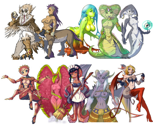 dalehan:  dalehan:  The 30 Day Monster Girl Collection - by Dalehan Harpy  Centaur   Slime   Naga   Mermaid   Spider Girl   Plant Girl   Octomaid   Demon   Succubus   True Monster   Zombie   Insect Girl   Dullahan   Dragon/Reptile Girl   Ghost   Robot