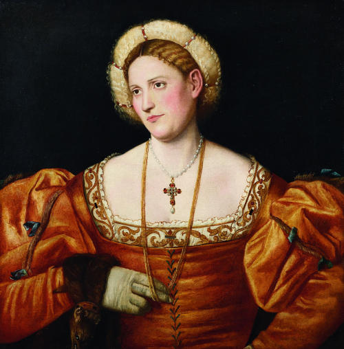 Portrait of a Gentlewoman, by Bernardino Licinio, Accademia Carrara, Bergamo.