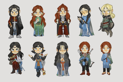 cochart:Made Feanorian stickers.Feanor, Nerdanel, Maedhros, Maglor, Celegorm, Caranthir, Curufin, Ce