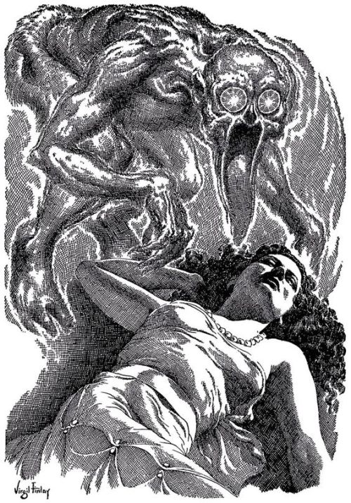 vintagegeekculture: Virgil Finlay’s monsters, 1940s-1960s.