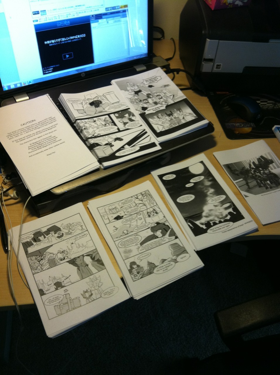 Last minute putting together of my other doujin before driving down to Sam Diego!!