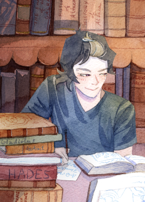bluealaris:Sheith Month Day 27: KnowledgeWatercolor on Cold Press PaperKeith and Shiro are doing som