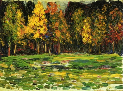 Forest edge, 1903, Wassily KandinskyMedium: oil,canvashttps://www.wikiart.org/en/wassily-kandinsky/f
