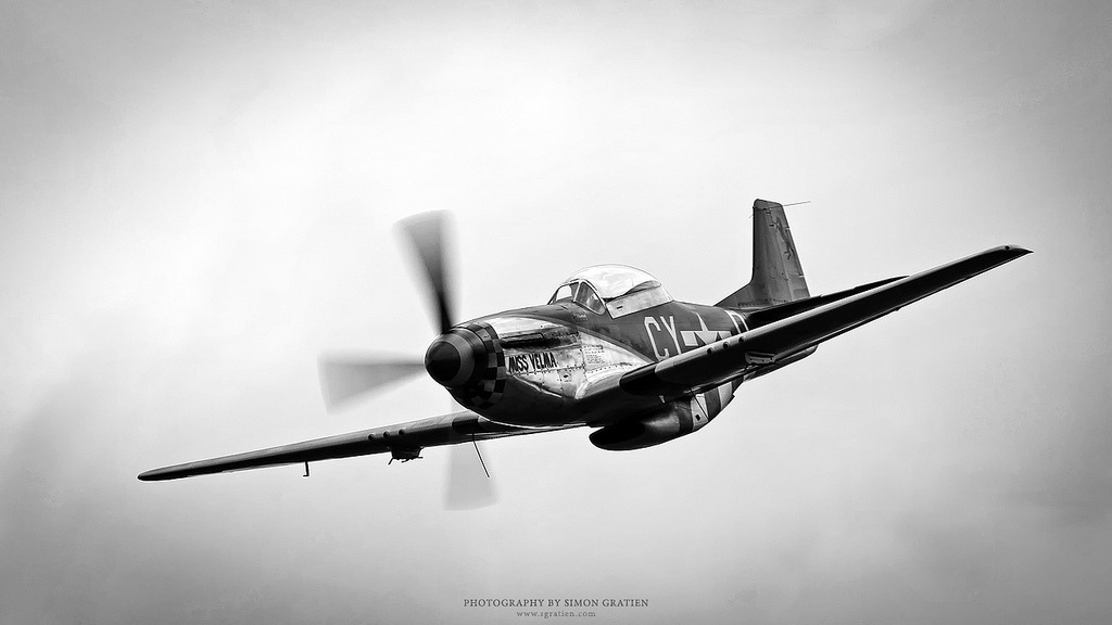 A stunning photo of “Miss Velma,” a converted TF-51D Mustang belonging to the Duxford Fighter Collection.
Beautifully captured by Simon Gratien. View more of his work at www.sgratien.com Used with permission.