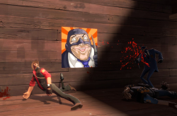 a-bloody-fruit-shop-owner:the spray really makes the pictureOh, I drew that. That was a surreal moment, scrolling down tumblr. I&rsquo;m happy to see other morons like myself still making use of it. I haven&rsquo;t played TF2 in over a year but sometimes
