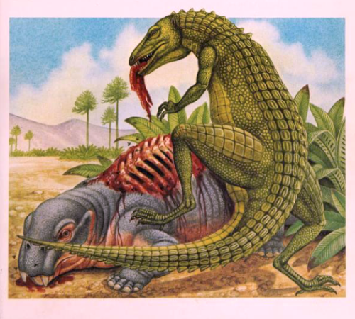 Ornithosuchus, Richard Orr, The sound of Ornithosuchus eating is revolting, a tearing, tugging,