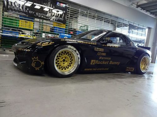 vagina-tickler:  stancedautos:  The real life end result of the renderings  I still dislike rocket bunny cars but damn the rear overs go really well on the fd the rest of the kit looks like poop still, front bumper makes the car look like it has a stupid