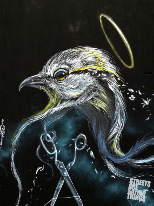 crossconnectmag:  Street art by Kraser  Spanish street artist, Kraser Tres, dresses our walls with bizarre tales, using a post-surrealistic language which can talk to everyone. Coming from Cartagena, his art tells absorbing stories. He distorts childish