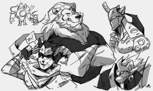 z0mbiraptor:More Reinhardt and Genji as felines.