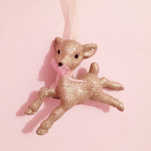 pink-kawaii-bella:  I brought this adorable deer Christmas tree decoration from tescos last week, I think I’m going to keep it up in my room all year round🦄💕💗🍥🎀 