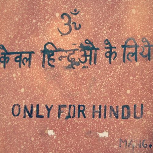 Photo: A notice by a Hindu temple in IndiaPersecution against Christians in India is rising as Hindu