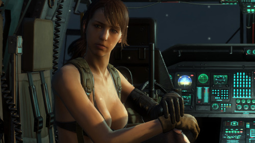 ilovelisteningtomusic:  Once your bond with Quiet is maxed out, staring at her (tits) in first-person more than 10 seconds will cause her to notice your staring but instead of being all offended like most women, she came closer to Big Boss with a small