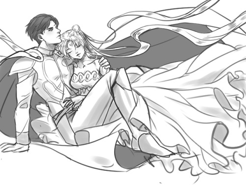 haloblabla:Prince Endymion and Princess Serenity scetch