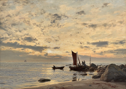 Amaldus Clarin Nielsen (Norwegian, 1838-1932), “Beach Side, Nærland, after Rain” (1897).Follow Arcad