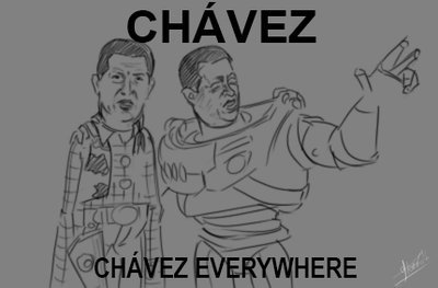 jaidefinichon:  Chavez esta en todos lados… y te ve cuando masturbas al perro.