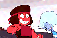 amirnizuno:  femslash february 2016  → 2. ruby and sapphire (steven universe)  ↳ you know what’s nice about being split up? …i get to look at you.