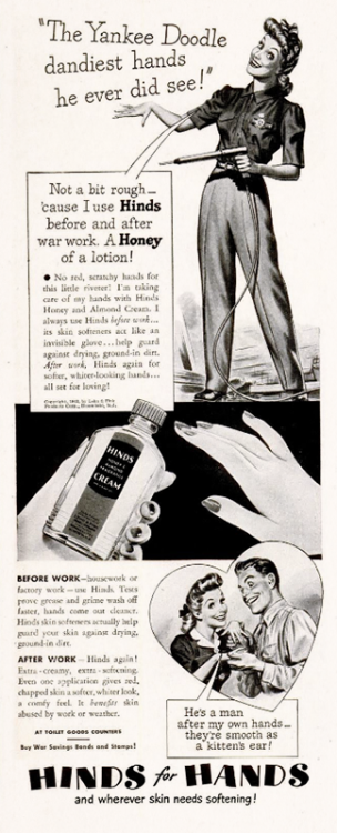 Hinds Lotion, 1943Theme Week: Women in the Workplace ‍