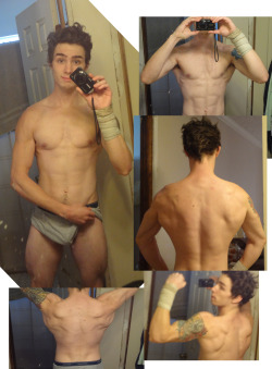 tattoosandbodybuilding:  Progress Journey - Day 1 Weight - 144 This power training is really taking a toll on how cut I am, but I’m getting pretty strong and i’ll cut back up when i’m in my powerlifting off season c: 