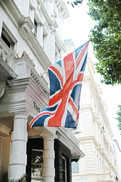 British flag, The Gore Hotel, London. 