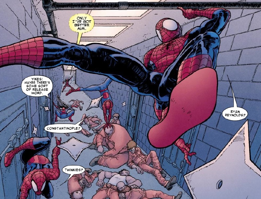 fuckin-man-suit:  Avenging Spider-Man #13  (2012)  |Deadpool being hypnotised