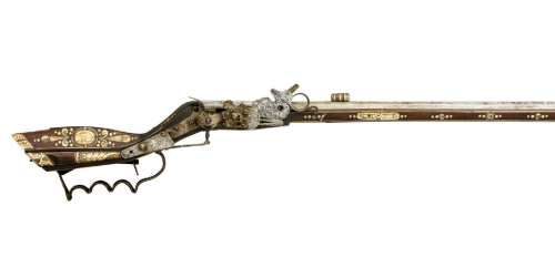 A bone decorated and engraved wheellock tshinke musket, originates from Silesia, mid 17th century.