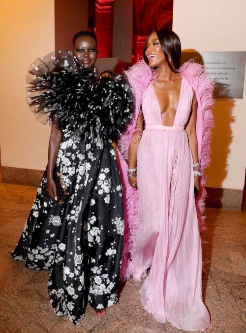 Naomi Campbell, Adut Akech Bior, and Joan Collins all in Valentino Haute Couture by Pier Paolo 