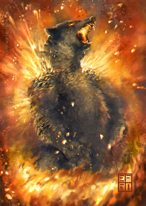 Some kind of Typhlosion I guess, looks like an exploding bear tho