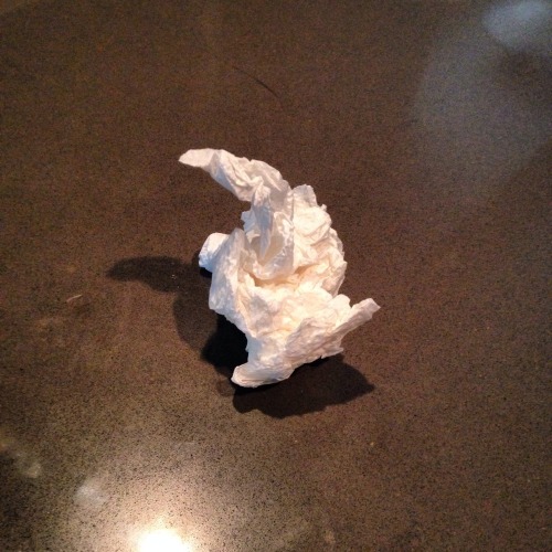 Napkin art, origami dodo bird