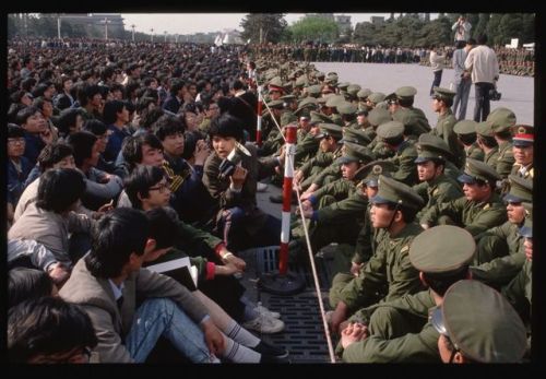 theeleventhsignofthezodiac: Peter Turnley/Corbis - Soldiers keep student demonstrators away from the