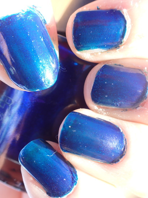 OPI “Chopstix and Stones” - a deep ultramarine blue with royal blue shimmer. This is 2 coats. From the Spring 2019 Tokyo collection. #nail polish#opi#tokyo collection