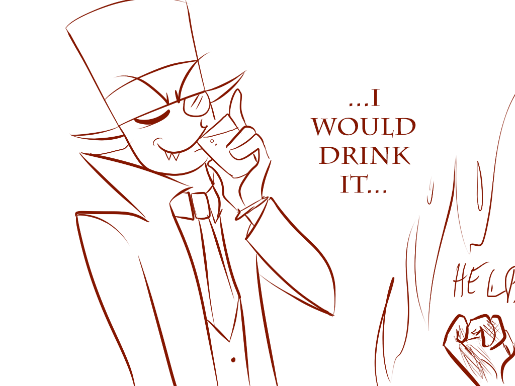 damo-draws:  damo-draws:Don’t be around Black Hat if you’re on fire. evening