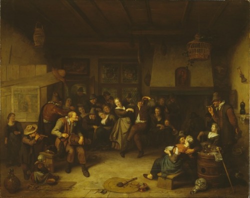 Dance in a Cottage (1699). Richard Brakenburg (Dutch, 1650-1702). Oil on canvas. Nationalmuseum.Brak