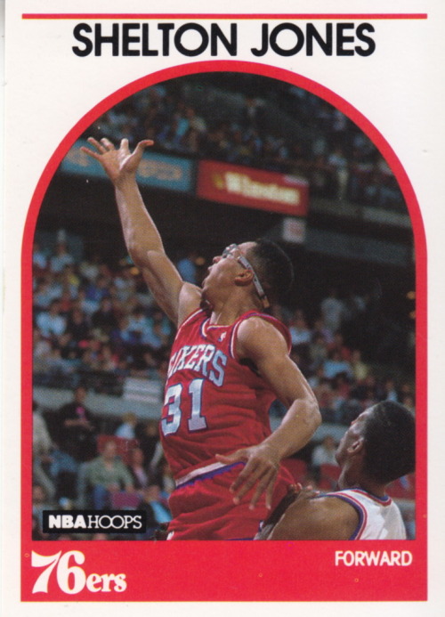 newdesultorybaseball:Random Basketball Card #145: Shelton Jones, forward, Philadelphia 76ers, 1989, 