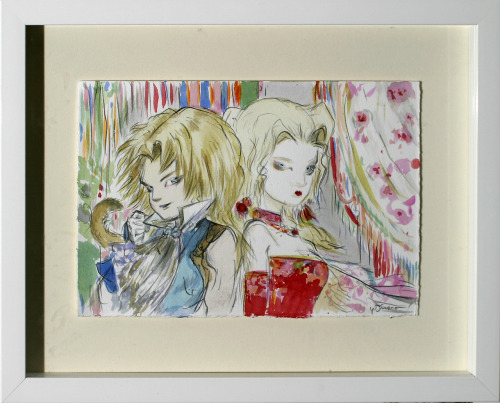 Zidane Tribal and Terra Branford artwork by Yoshitaka Amano, Final Fantasy IX & Final Fantasy VI