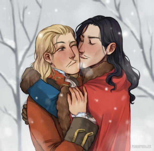 Henry &amp; Apollo are my original characters no homo, they’re hugging bc it’s cold, ofc