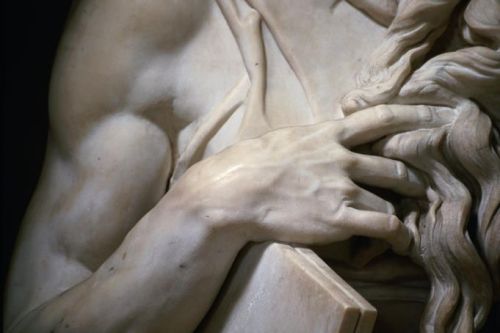 fuckyeahrenaissanceart: Detail of Michelangelo’s “Moses receiving the Tablets of Stone&r