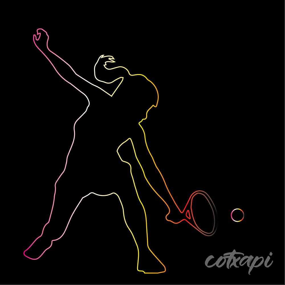Sports man & sports lady player racket playing badminton in vector art