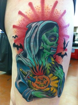 halloween-tattoos:  Submitted by: Pumpkin-queen13 