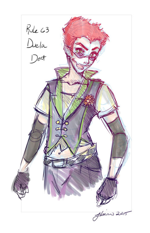 Genderswap Duela Dent by NoFlutter A quick sketch I did of a genderbent Duela Dent. &ldquo;omg why 