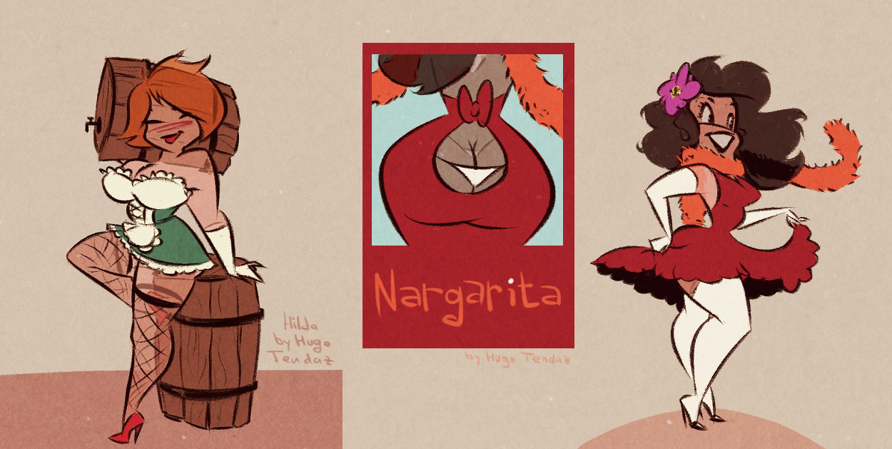 After Madame Buxine, here are the concepts for two next ghost girls - Hilda and Nargarita,