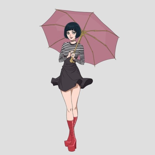 HalloweenGirl #umbrella #halloweencostume #girls #boots #dress #conceptart #illustration #characterd